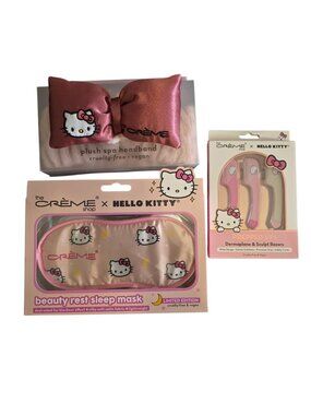 Hello Kitty Creme Shop Bundle Sleep Mask Spa Headband Razors Sanrio Gift Set